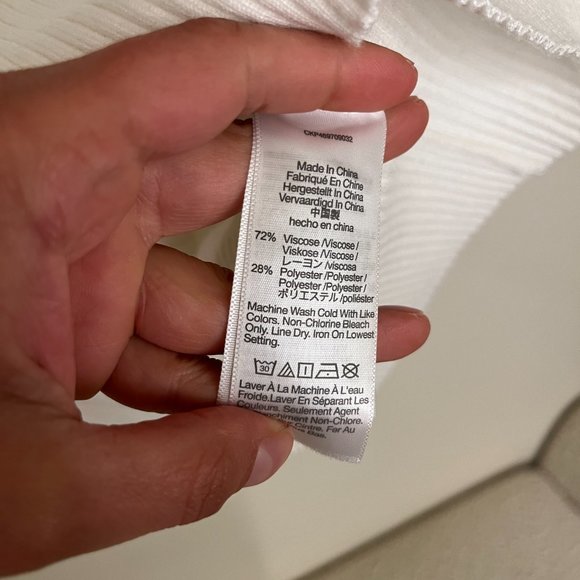 2 Madewell Square-Neck Crop Sweater Tee Black & White Size S - Picture 8 of 9